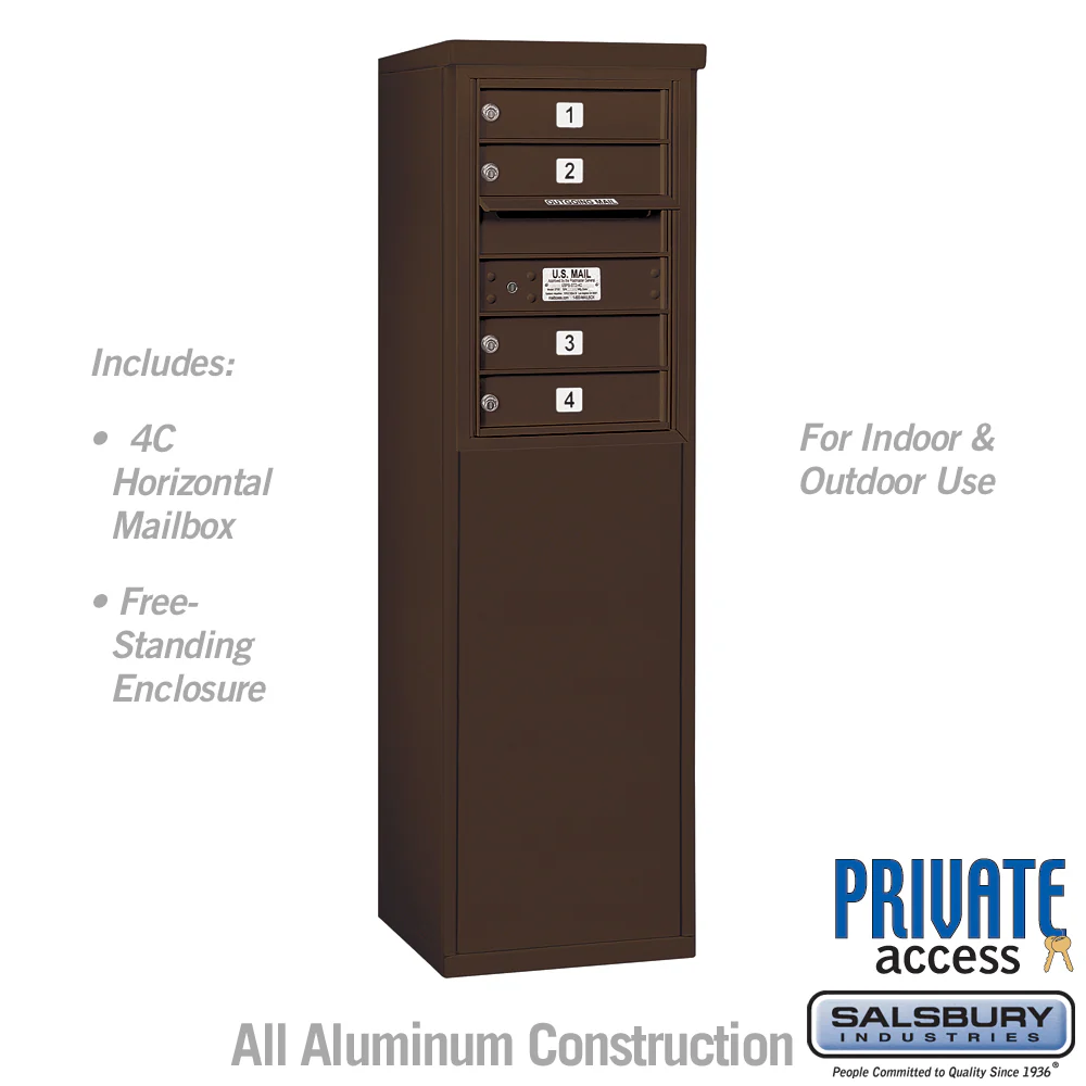 6 Door High Free-Standing Horizontal Mailbox with Private Access - Image 5