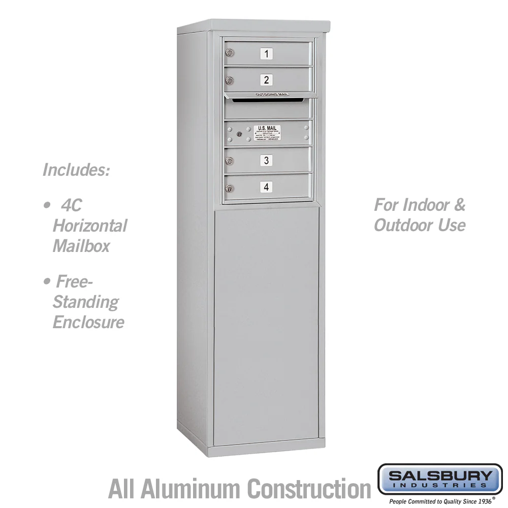 6 Door High Free-Standing 4C Horizontal Mailbox with USPS Access