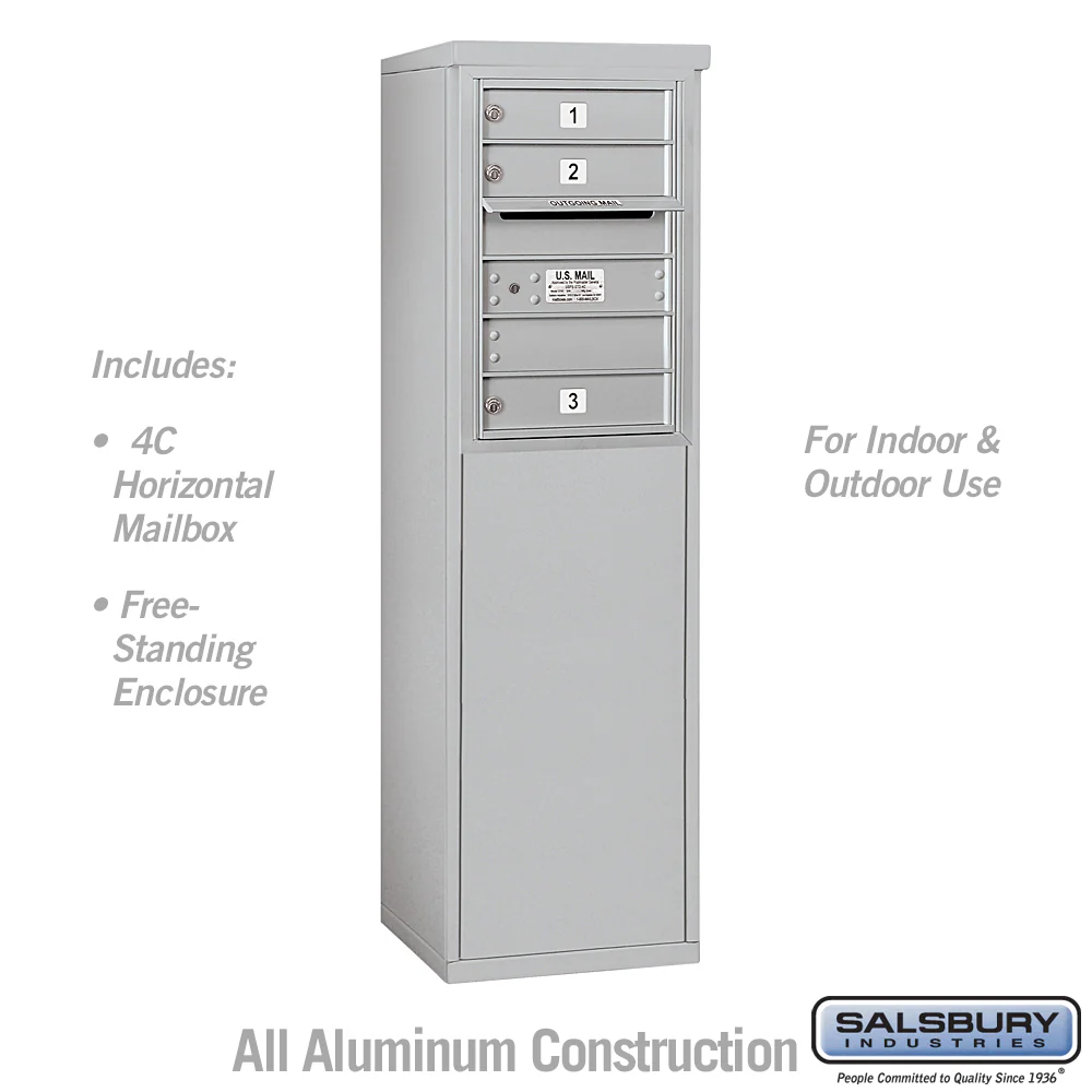 6 Door High Free-Standing 4C Horizontal Mailbox with USPS Access