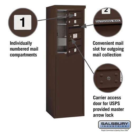6 Door High Free-Standing 4C Horizontal Mailbox with USPS Access - Image 2