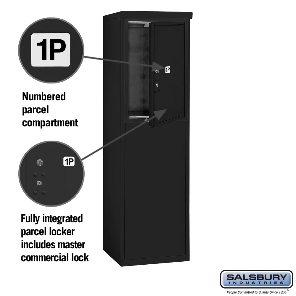 6 Door High Free-Standing 4C Horizontal Parcel Locker with 1 Parcel Locker in Black with Private Access - Image 2