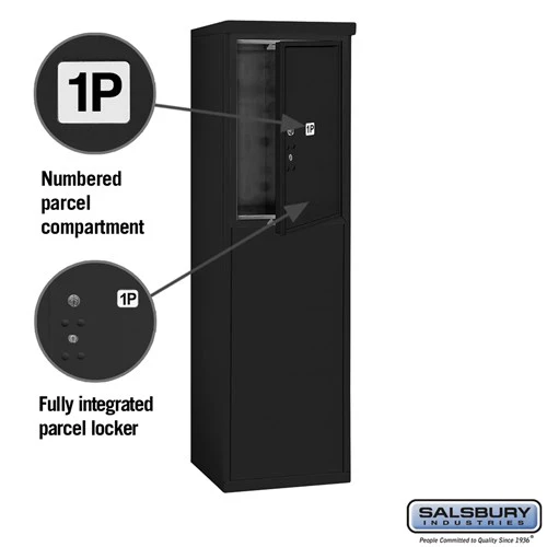 6 Door High Free-Standing 4C Horizontal Parcel Locker with 1 Parcel Locker in Black with USPS Access - Image 2