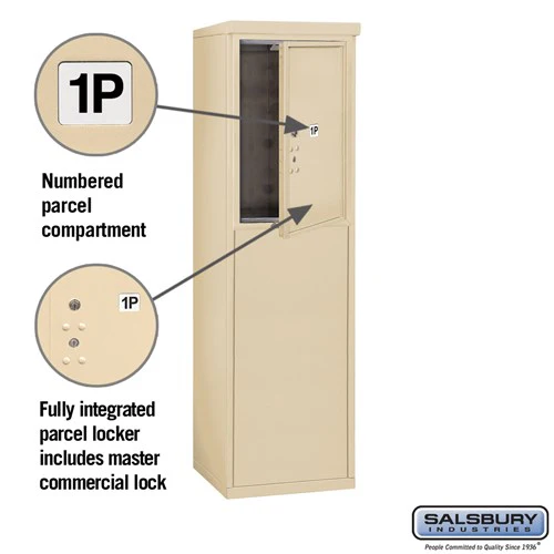 6 Door High Free-Standing 4C Horizontal Parcel Locker with 1 Parcel Locker in Sandstone - Image 2