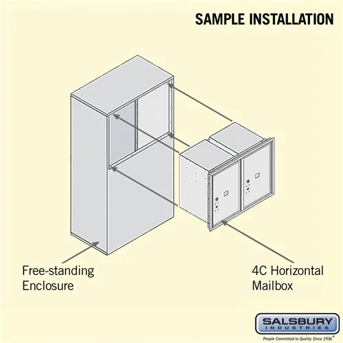 6 Door High Free-Standing 4C Horizontal Parcel Locker with Private Access - Image 8