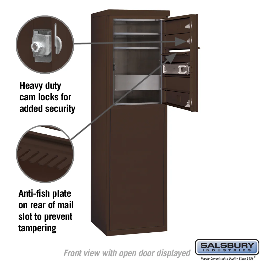 6 Door High Free-Standing Horizontal Mailbox with Private Access - Image 3