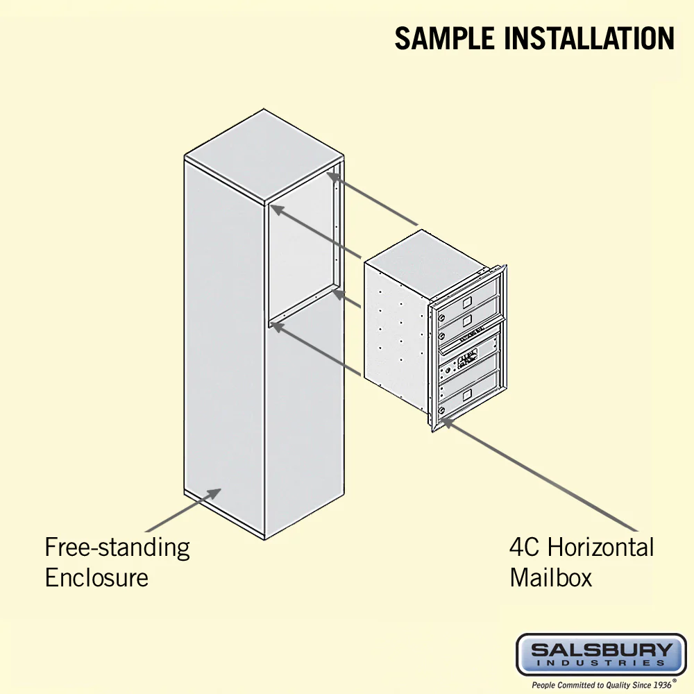 6 Door High Free-Standing Horizontal Mailbox with Private Access - Image 4