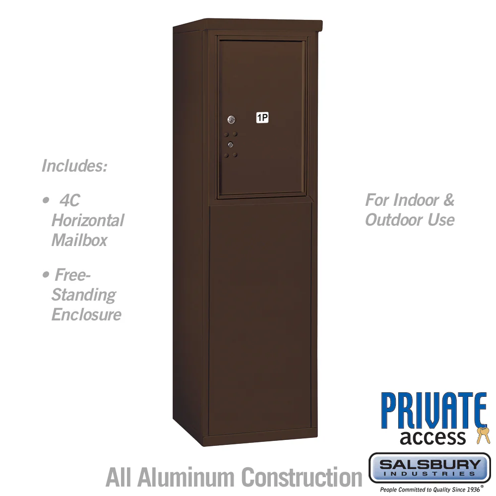 6 Door High Free-Standing Parcel Locker with Private Access in Bronze