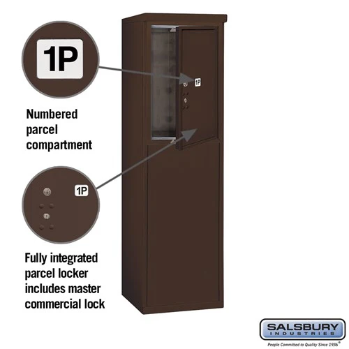 6 Door High Free-Standing Parcel Locker with Private Access in Bronze - Image 2