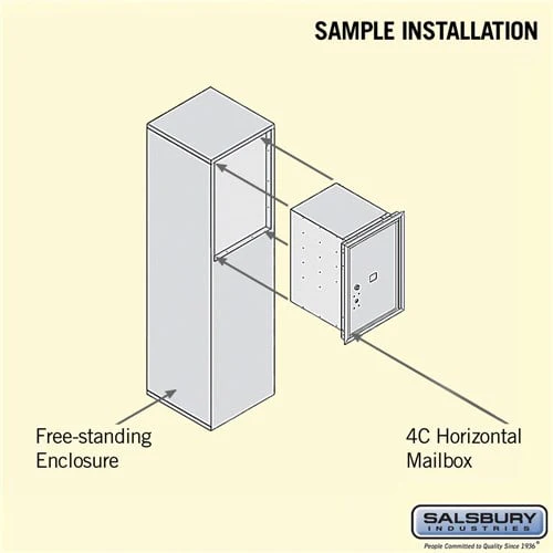 6 Door High Free-Standing Parcel Locker with Private Access in Bronze - Image 4