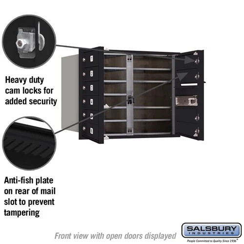 10-Door Black Recessed Mounted Mailbox with USPS Access - Image 6