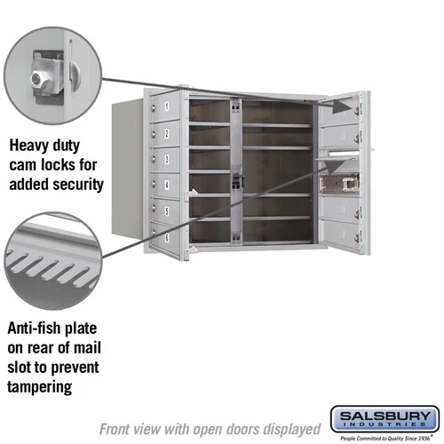 6 Door High Recessed Mounted 4C Horizontal Mailbox with 10 Doors - Private Access - Front Loading - Image 3