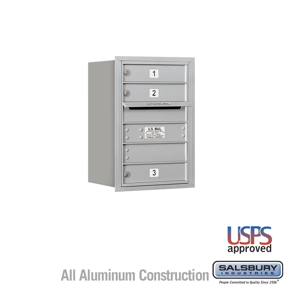 6 Door High Recessed Mounted 4C Horizontal Mailbox with USPS Access - Rear Loading