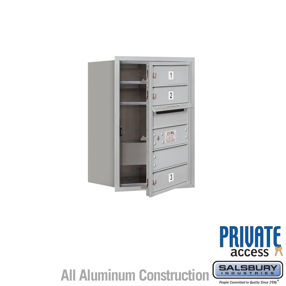 6 Door High Recessed Mounted 4C Horizontal Mailbox with Private Access - Front Loading