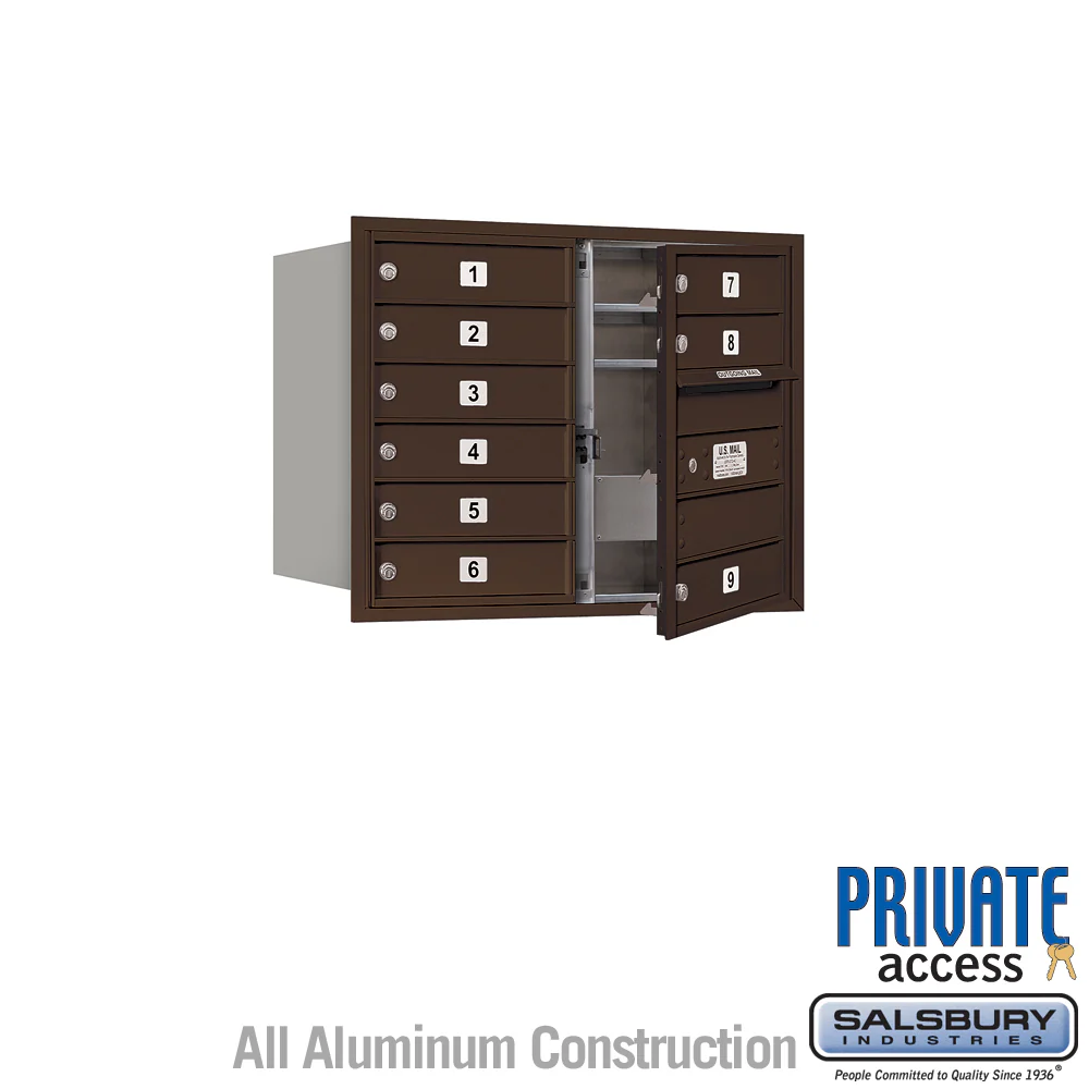 6 Door High Recessed Mounted 4C Horizontal Mailbox with Private Access - Front Loading - Image 6