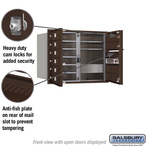 6 Door High Recessed Mounted 4C Horizontal Mailbox with Private Access - Front Loading - Image 8
