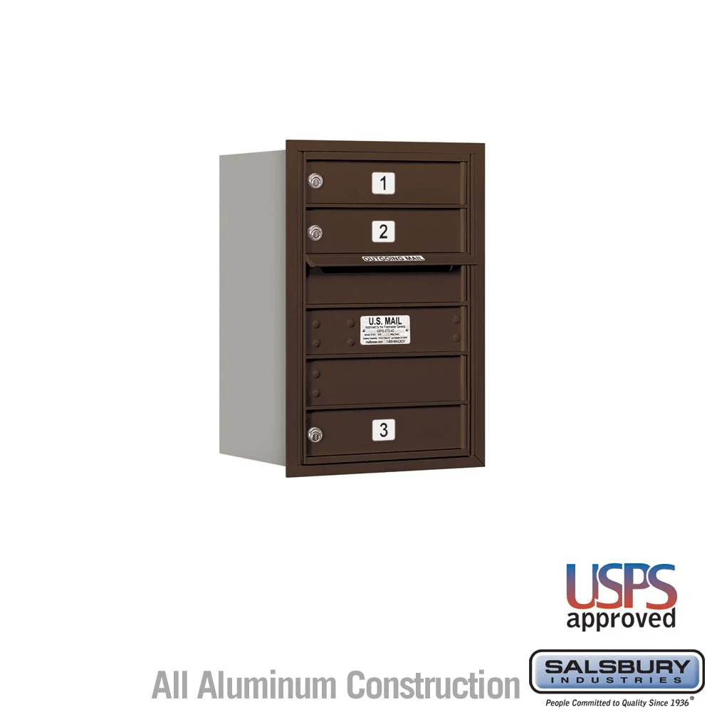 6 Door High Recessed Mounted 4C Horizontal Mailbox with USPS Access - Rear Loading