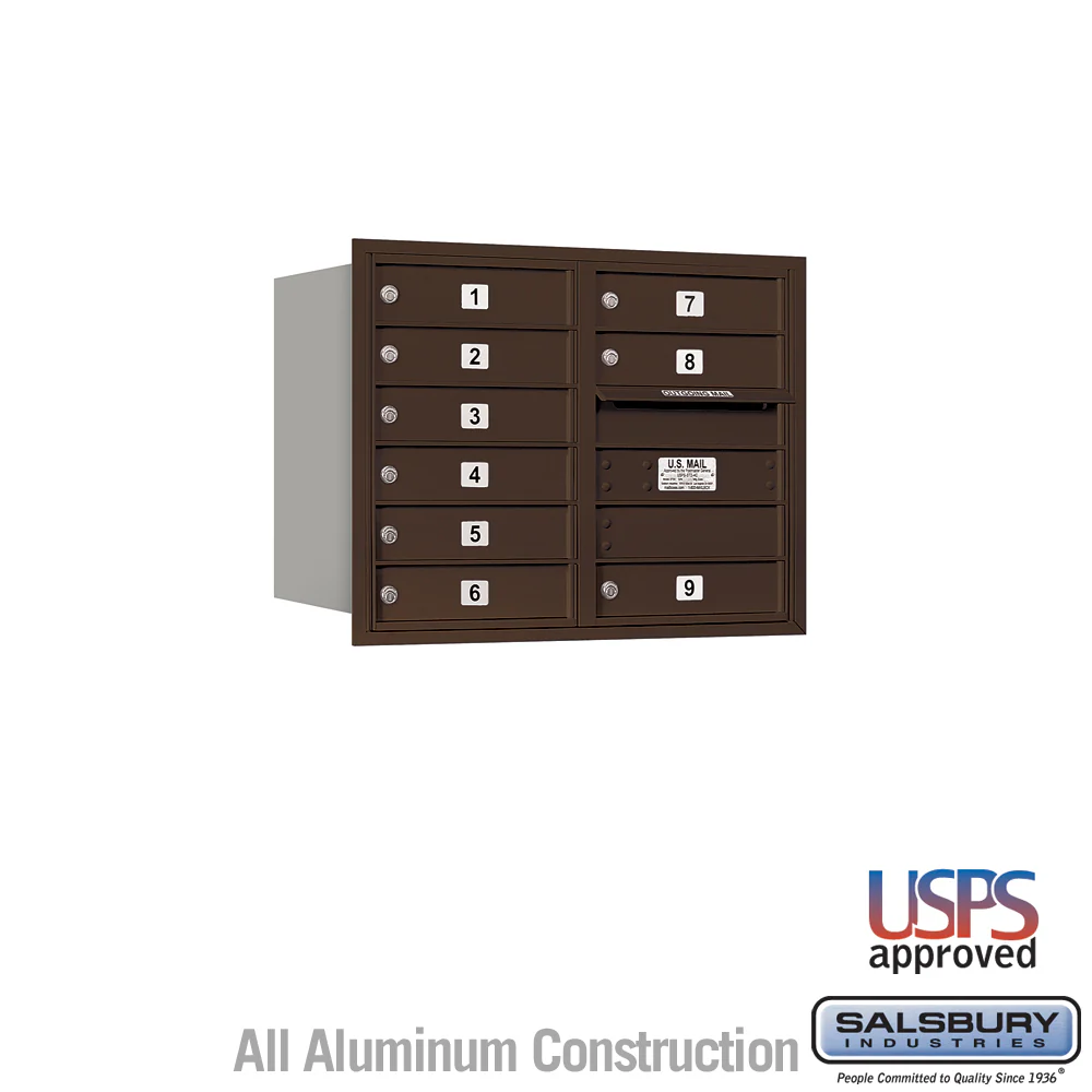 6 Door High Recessed Mounted 4C Horizontal Mailbox with USPS Access - Rear Loading - Image 4