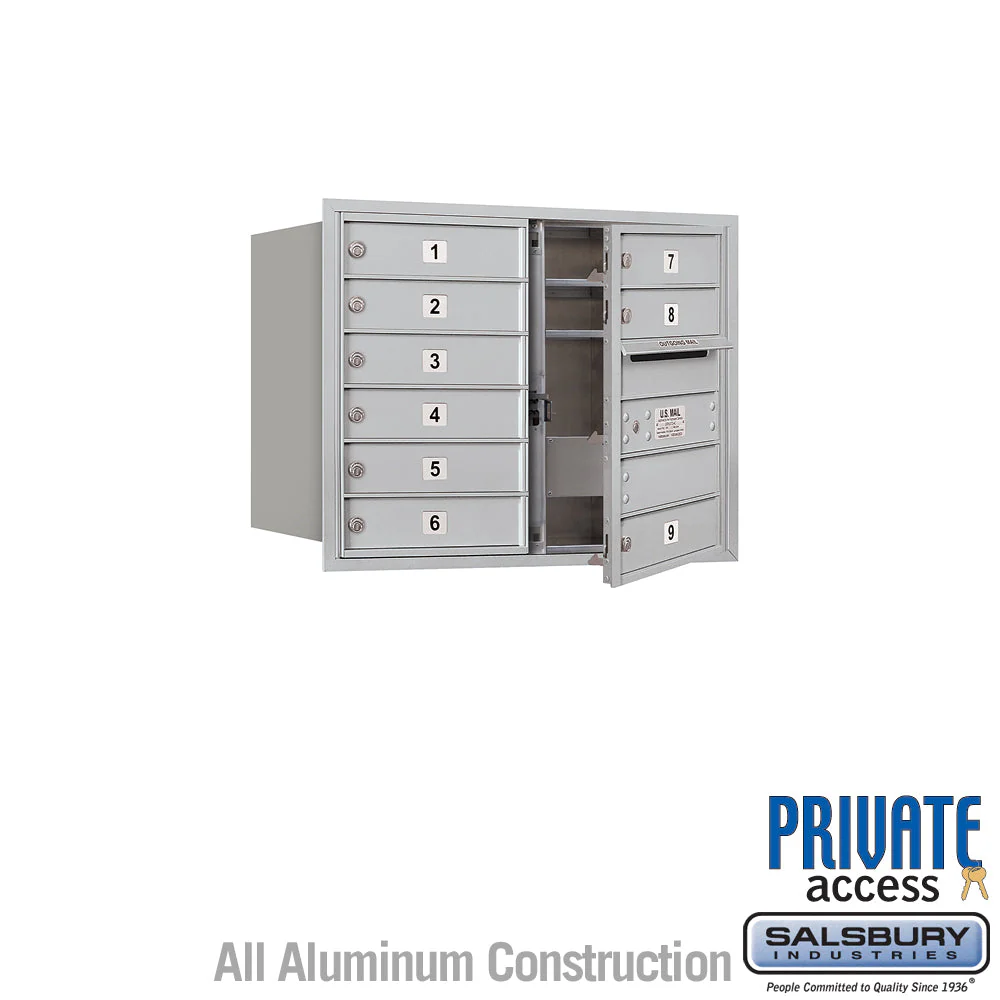 6 Door High Recessed Mounted 4C Horizontal Mailbox with Private Access - Front Loading