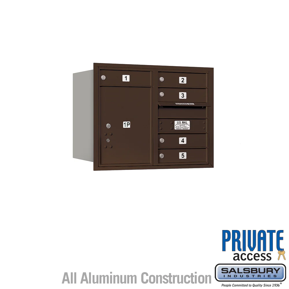 6 Door High Recessed Mounted 4C Horizontal Mailbox with Private Access - Rear Loading - Image 4