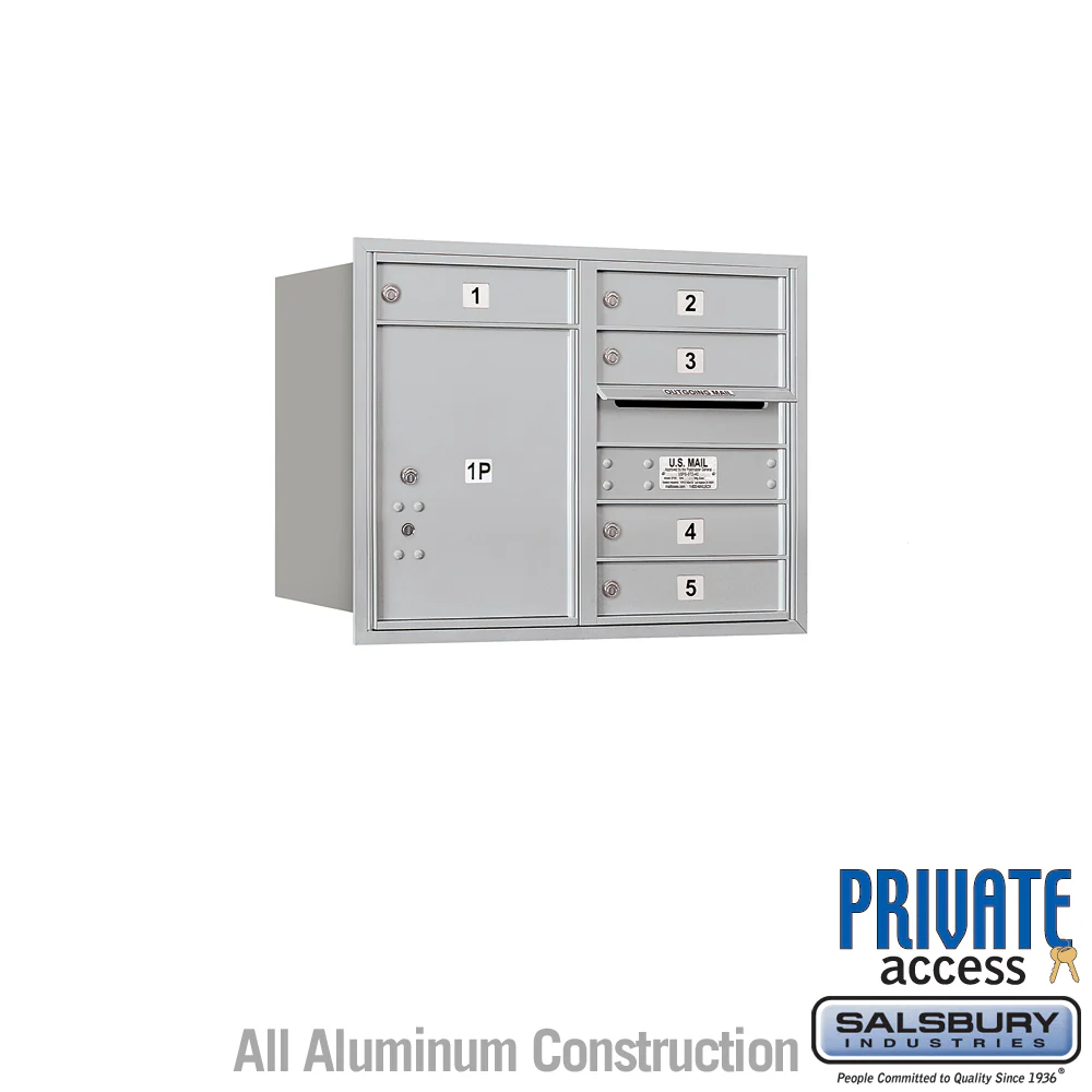 6 Door High Recessed Mounted 4C Horizontal Mailbox with Private Access - Rear Loading - Image 4