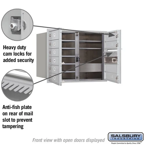6 Door High Recessed Mounted 4C Horizontal Mailbox with Private Access - Front Loading - Image 3