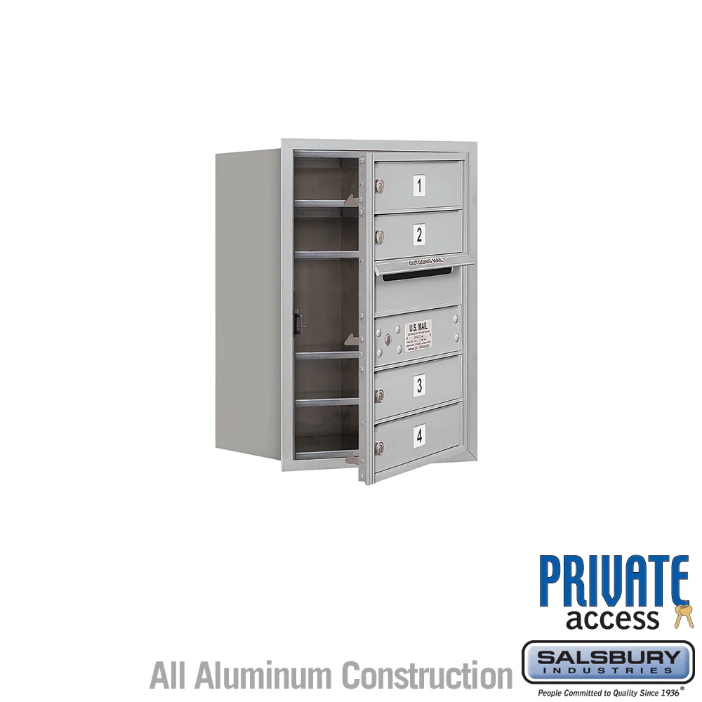 6 Door High Recessed Mounted 4C Horizontal Mailbox with Private Access - Front Loading