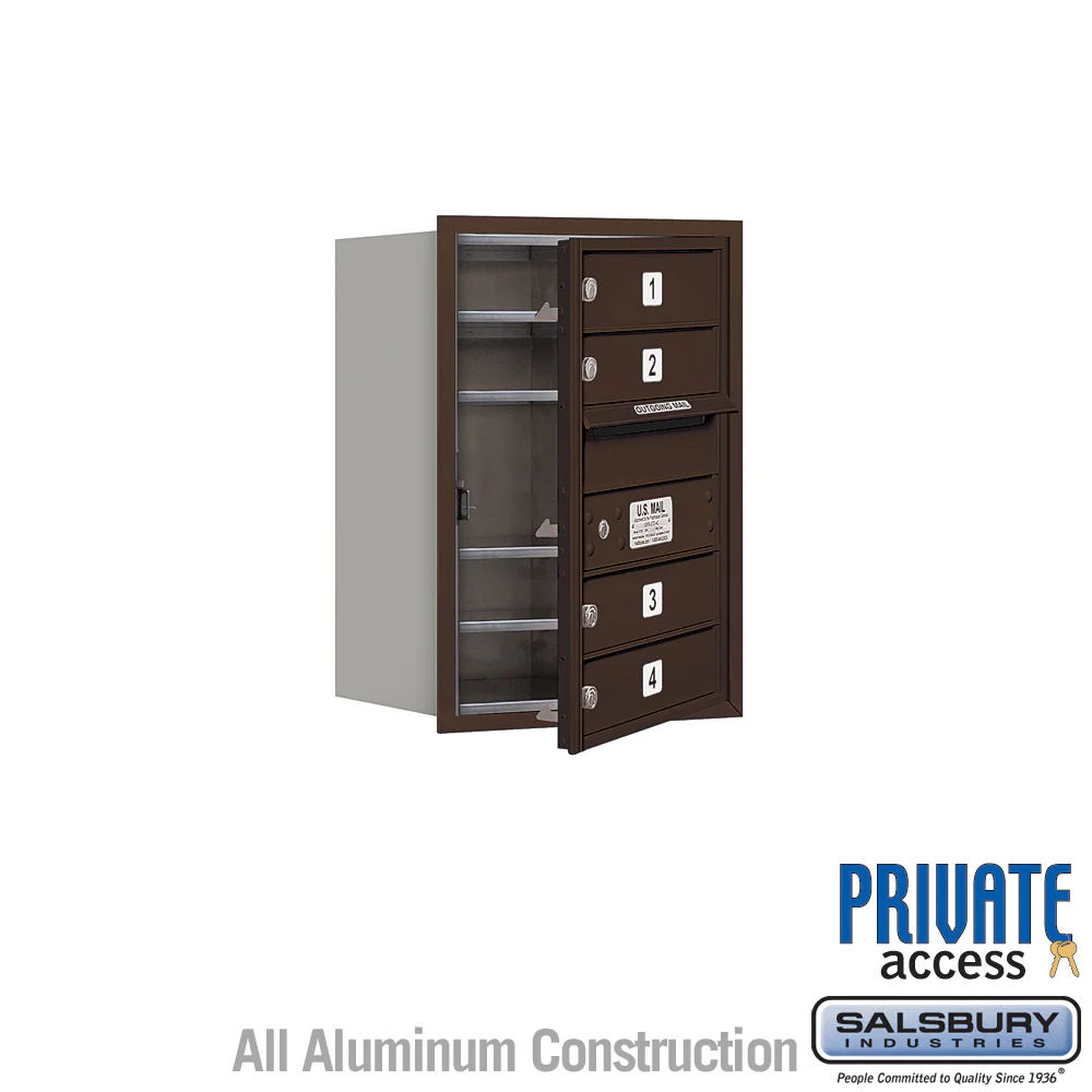 6 Door High Recessed Mounted 4C Horizontal Mailbox with Private Access - Front Loading