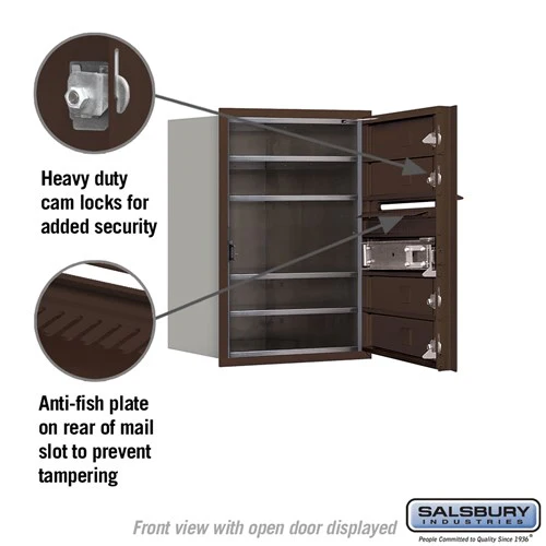 6 Door High Recessed Mounted 4C Horizontal Mailbox with Private Access - Front Loading - Image 3