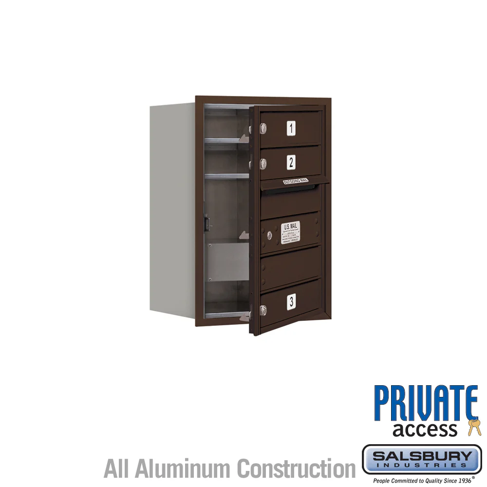 6 Door High Recessed Mounted 4C Horizontal Mailbox with Private Access - Front Loading