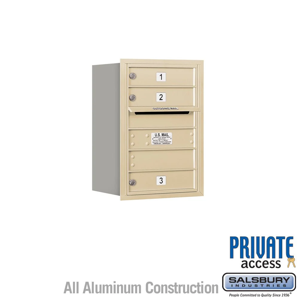 6 Door High Recessed Mounted 4C Horizontal Mailbox with Private Access - Rear Loading