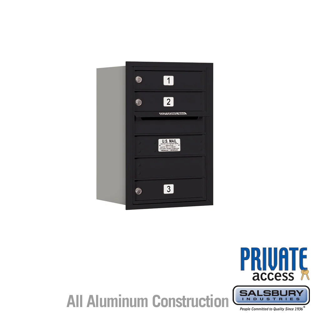 6-Door High Recessed Mounted 4C Horizontal Mailbox with Private Access - Rear Loading