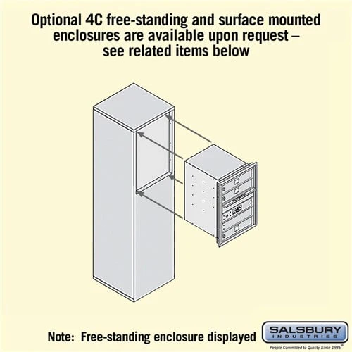 6 Door High Recessed Mounted 4C Horizontal Mailbox with USPS Access - Bronze - Image 5