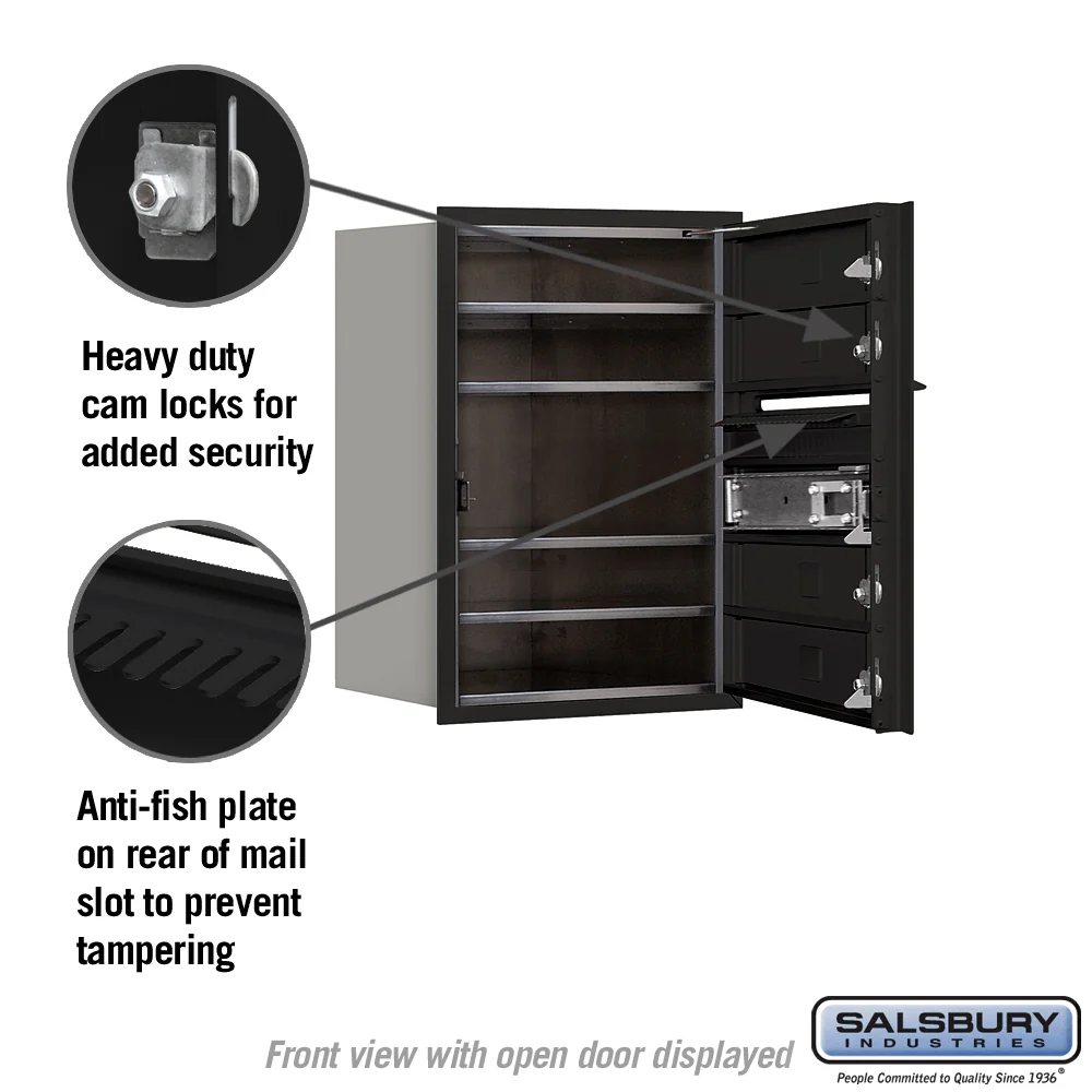 6 Door High Recessed Mounted 4C Horizontal Mailbox with USPS Access - Front Loading - Image 3