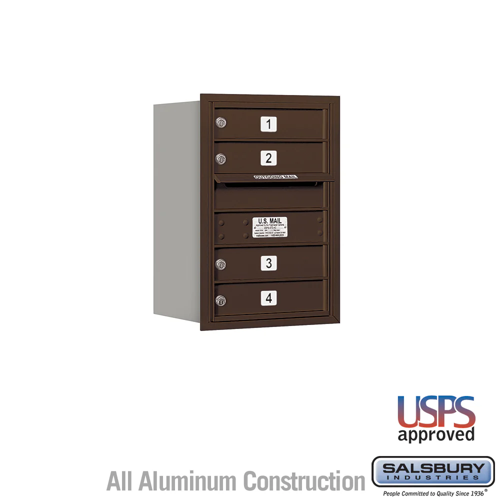 6 Door High Recessed Mounted 4C Horizontal Mailbox with USPS Access - Rear Loading - Image 4