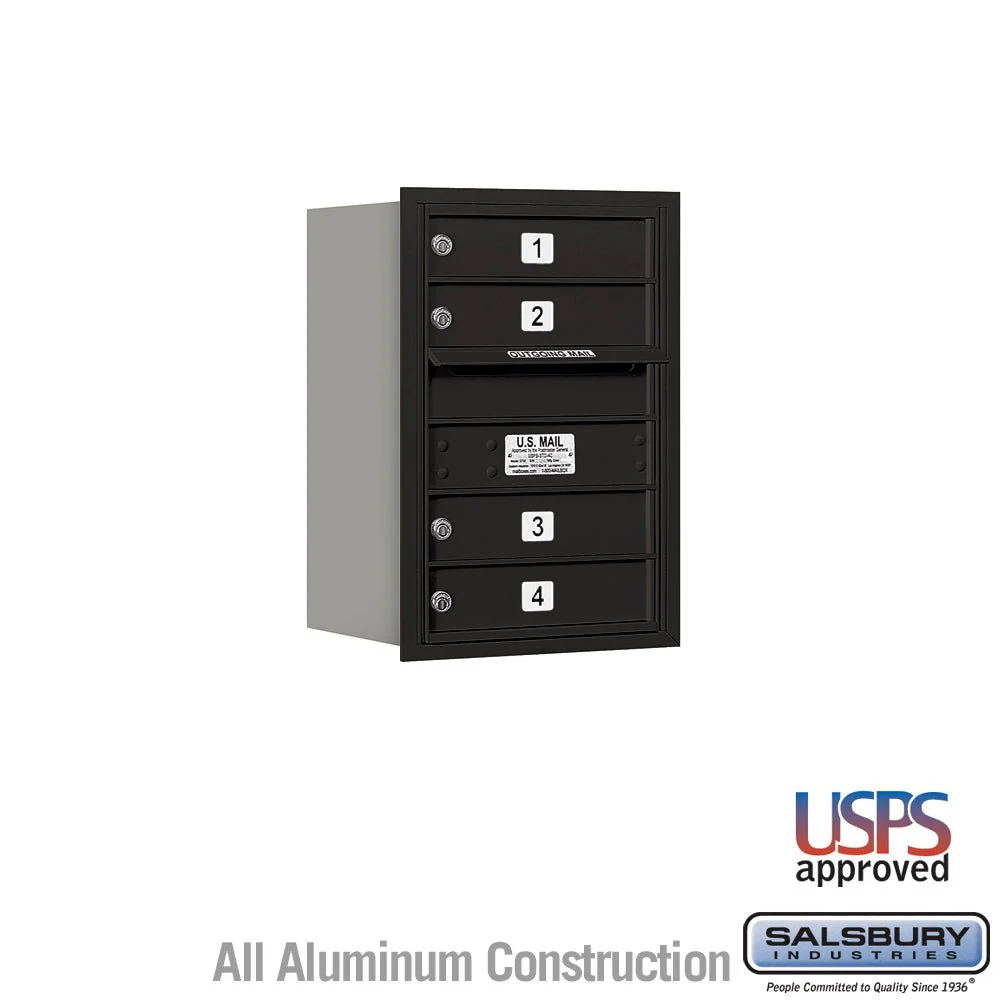 6 Door High Recessed Mounted 4C Horizontal Mailbox with USPS Access - Rear Loading