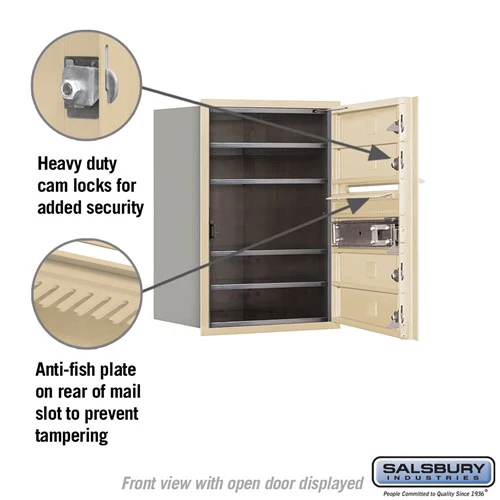 6-Door High Recessed Mounted 4C Horizontal Mailbox with USPS Access - Sandstone - Image 3