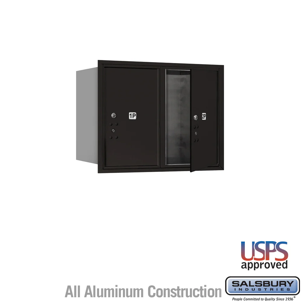 6-Door High Recessed Mounted Parcel Locker with USPS Access - Black - Image 5