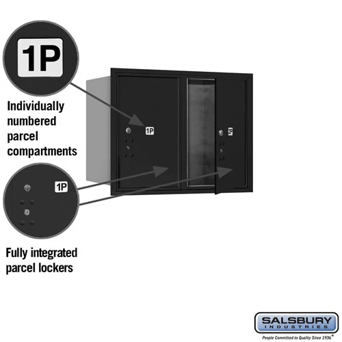 6-Door High Recessed Mounted Parcel Locker with USPS Access - Black - Image 6