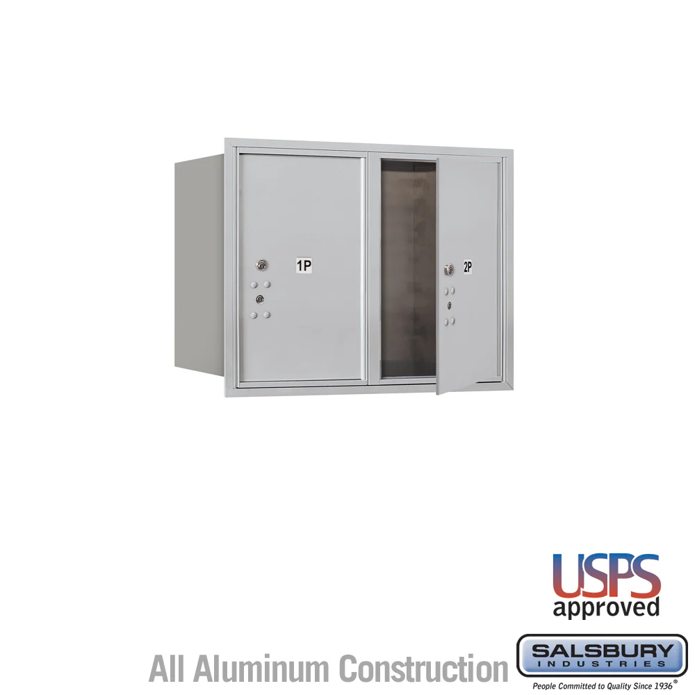 6 Door High Recessed Mounted 4C Horizontal Parcel Locker with 2 Parcel Lockers - Rear Loading - Image 3