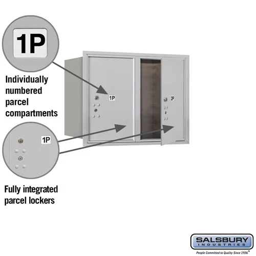 6 Door High Recessed Mounted 4C Horizontal Parcel Locker with 2 Parcel Lockers - Rear Loading - Image 4