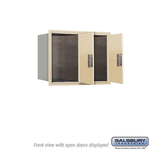 6 Door High Recessed Mounted 4C Horizontal Parcel Locker with 2 Parcel Lockers in Sandstone - Front Loading - Image 3