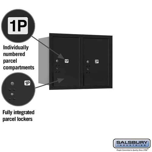 6 Door High Recessed Mounted 4C Horizontal Parcel Locker with USPS Access - Rear Loading - Image 4