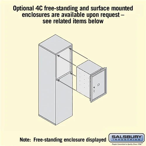 6 Door High Recessed Mounted 4C Horizontal Parcel Locker with Private Access - Front Loading - Image 8