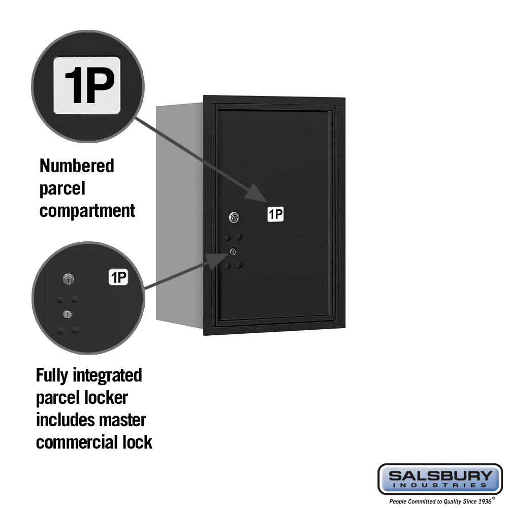 6 Door High Recessed Mounted 4C Horizontal Parcel Locker with USPS Access - Rear Loading - Image 2