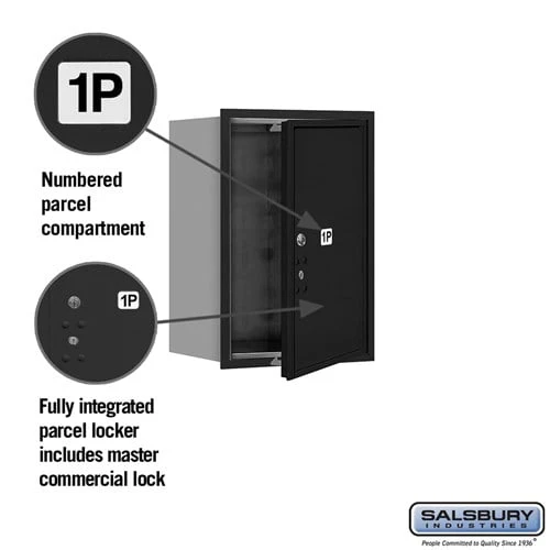 6-Door High Recessed Mounted Parcel Locker with USPS Access - Black - Image 2