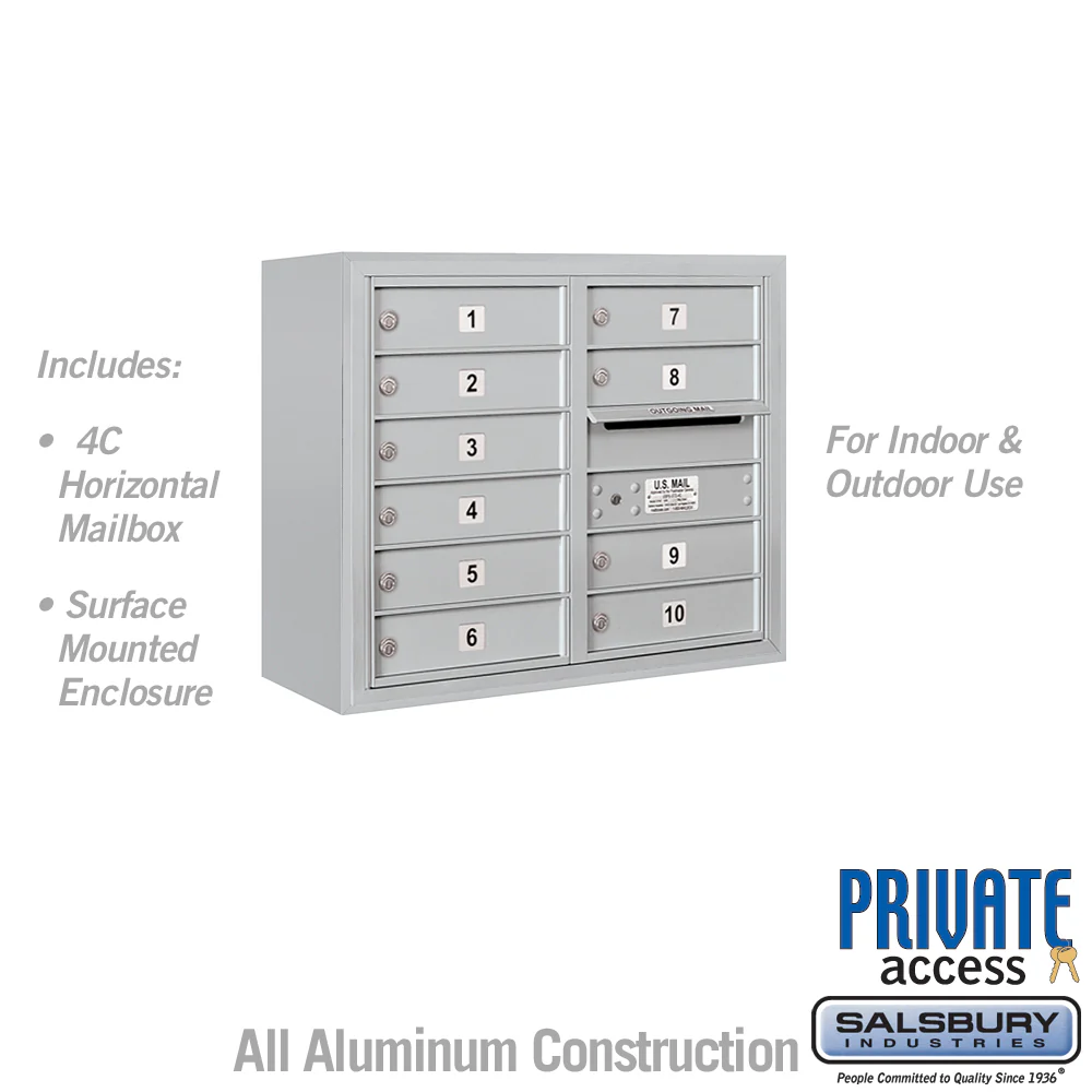 6 Door High Surface Mounted 4C Horizontal Mailbox with Private Access - Image 5