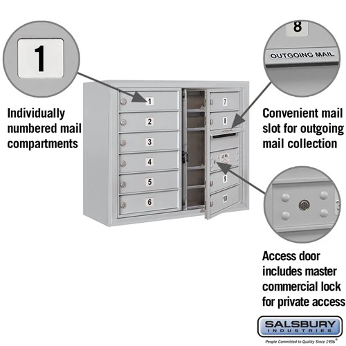 6 Door High Surface Mounted 4C Horizontal Mailbox with Private Access - Image 6