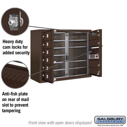10 Door High Surface Mounted 4C Horizontal Mailbox with Parcel Lockers and USPS Access - Image 7