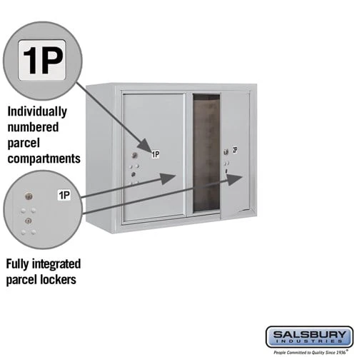 6 Door High Surface Mounted Parcel Locker with 2 Parcel Lockers in Aluminum with USPS Access - Image 2