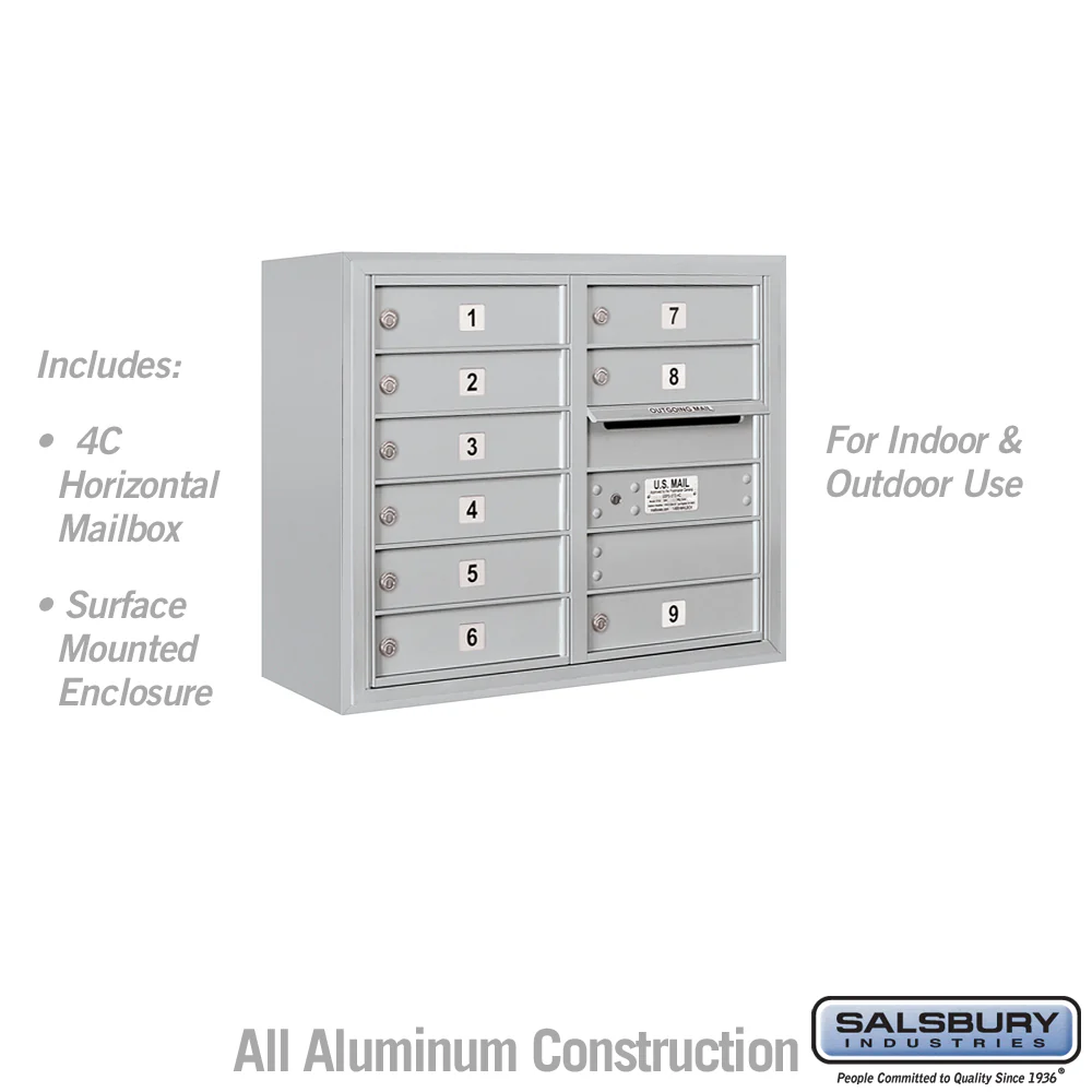 6 Door High Surface Mounted Parcel Locker with 2 Parcel Lockers in Aluminum with USPS Access - Image 5
